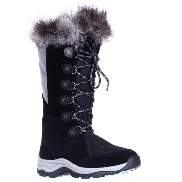 Clarks Collection Wintry Hi Waterproof Insulated fur Black Snow Boats size 8.6 - Picture 1 of 12